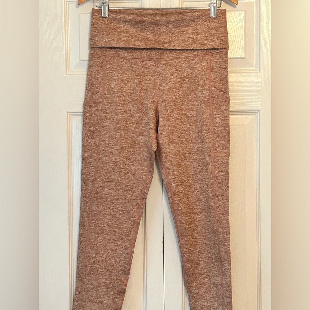 Offline Warm Tan Brown Leggings Tummy Control Waistband